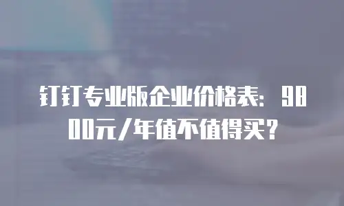 钉钉专业版企业价格表：9800元/年值不值得买？