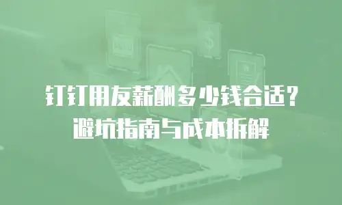 钉钉用友薪酬多少钱合适？避坑指南与成本拆解
