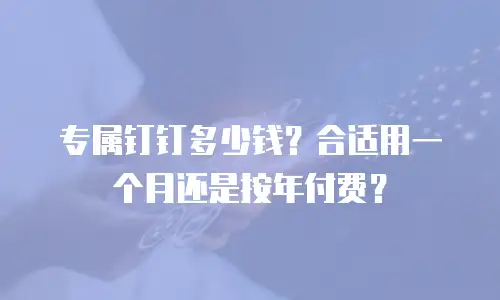 专属钉钉多少钱？合适用一个月还是按年付费？