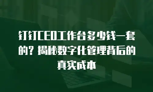 钉钉CEO工作台多少钱一套的？揭秘数字化管理背后的真实成本