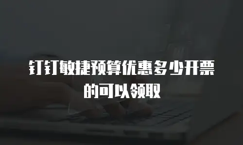 钉钉敏捷预算优惠多少开票的可以领取