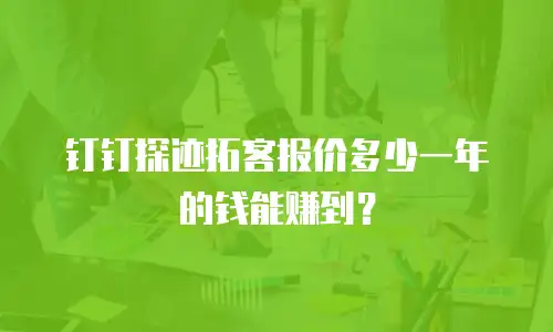 钉钉探迹拓客报价多少一年的钱能赚到？