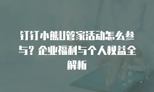 钉钉小熊U管家活动怎么参与？企业福利与个人权益全解析