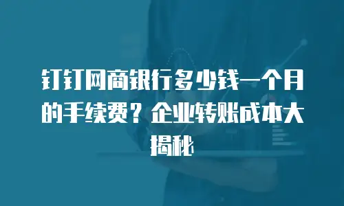 钉钉网商银行多少钱一个月的手续费？企业转账成本大揭秘