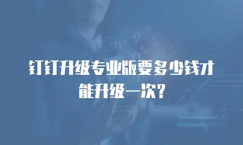 钉钉升级专业版要多少钱才能升级一次？