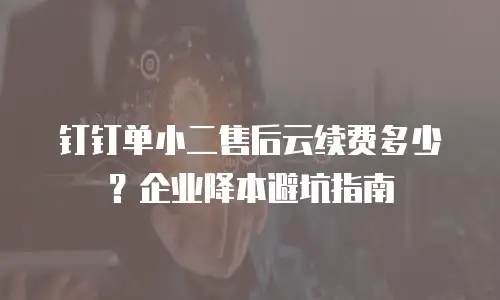 钉钉单小二售后云续费多少？企业降本避坑指南