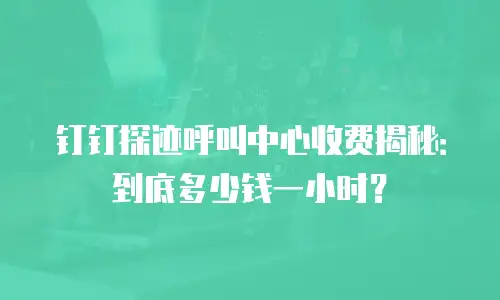 钉钉探迹呼叫中心收费揭秘：到底多少钱一小时？