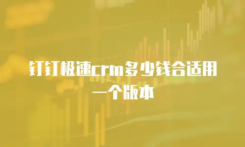 钉钉极速crm多少钱合适用一个版本