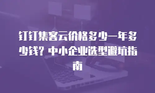 钉钉集客云价格多少一年多少钱？中小企业选型避坑指南