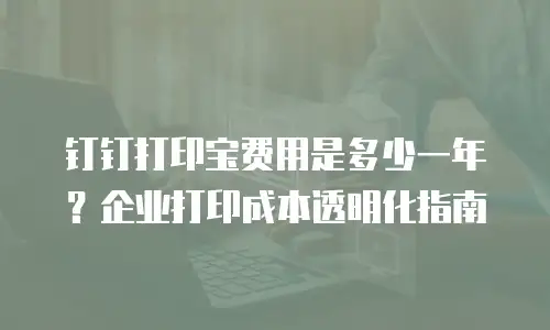 钉钉打印宝费用是多少一年？企业打印成本透明化指南