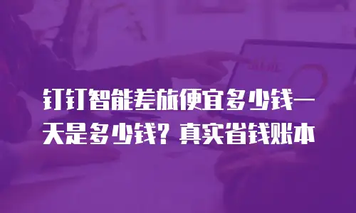 钉钉智能差旅便宜多少钱一天是多少钱？真实省钱账本