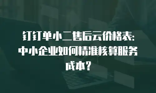 钉钉单小二售后云价格表：中小企业如何精准核算服务成本？