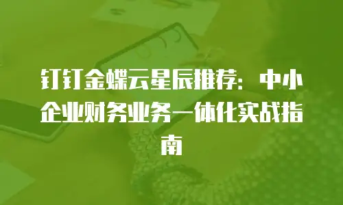 钉钉金蝶云星辰推荐：中小企业财务业务一体化实战指南