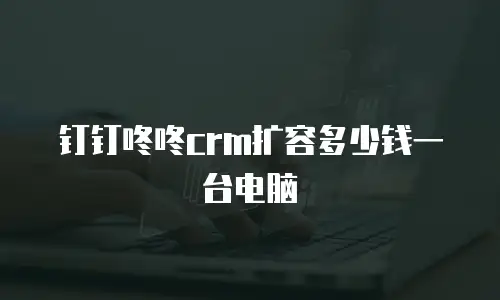 钉钉咚咚crm扩容多少钱一台电脑