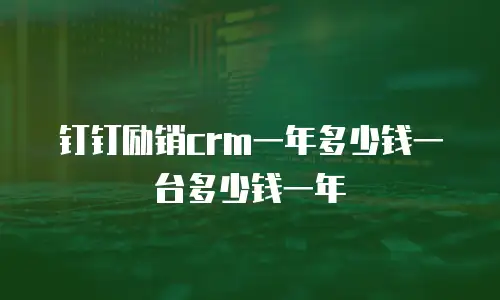 钉钉励销crm一年多少钱一台多少钱一年