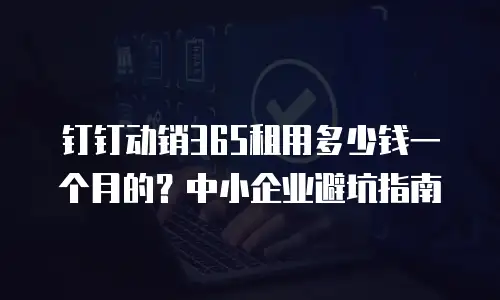 钉钉动销365租用多少钱一个月的？中小企业避坑指南