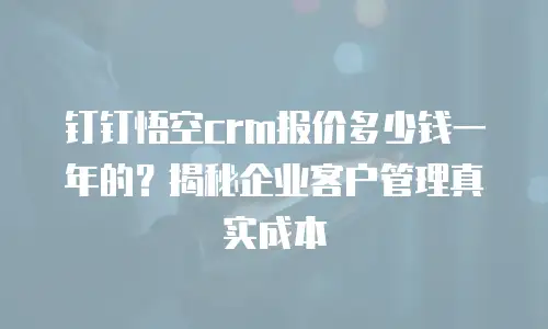 钉钉悟空crm报价多少钱一年的？揭秘企业客户管理真实成本