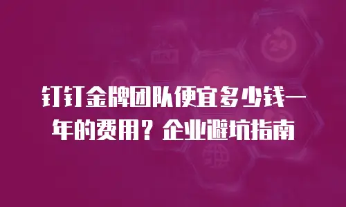 钉钉金牌团队便宜多少钱一年的费用？企业避坑指南