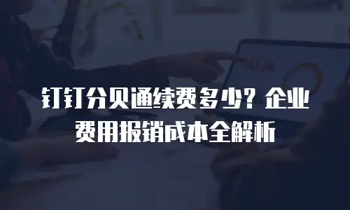 钉钉分贝通续费多少？企业费用报销成本全解析