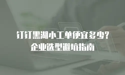 钉钉黑湖小工单便宜多少？企业选型避坑指南