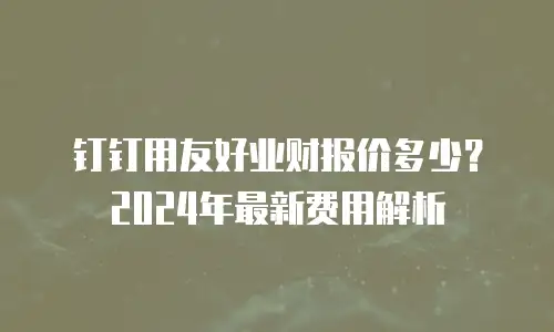 钉钉用友好业财报价多少？2024年最新费用解析