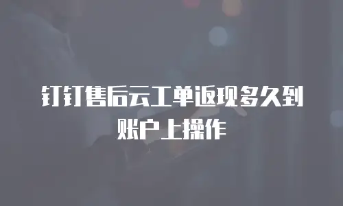 钉钉售后云工单返现多久到账户上操作