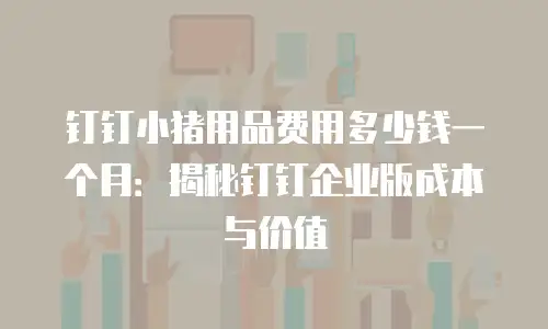 钉钉小猪用品费用多少钱一个月：揭秘钉钉企业版成本与价值