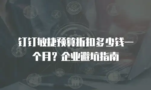 钉钉敏捷预算折扣多少钱一个月？企业避坑指南