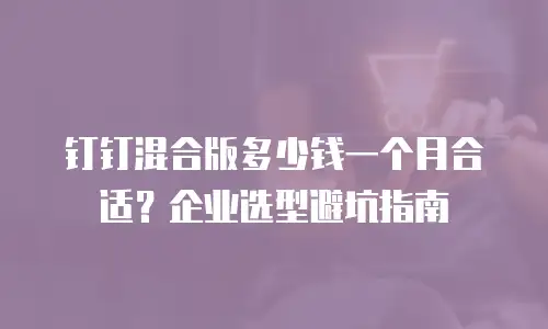 钉钉混合版多少钱一个月合适？企业选型避坑指南