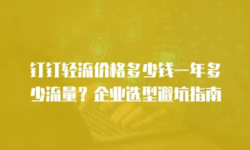 钉钉轻流价格多少钱一年多少流量？企业选型避坑指南