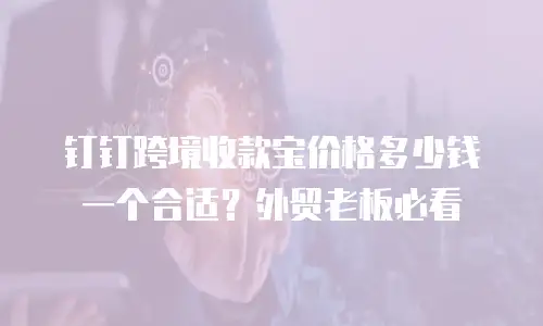 钉钉跨境收款宝价格多少钱一个合适？外贸老板必看