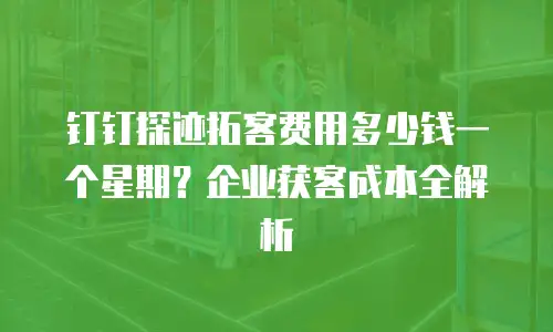 钉钉探迹拓客费用多少钱一个星期？企业获客成本全解析