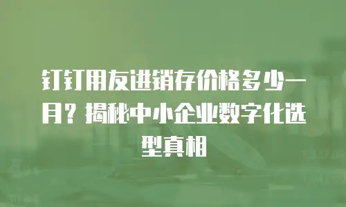 钉钉用友进销存价格多少一月？揭秘中小企业数字化选型真相