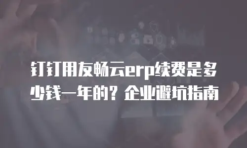 钉钉用友畅云erp续费是多少钱一年的？企业避坑指南