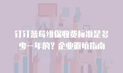 钉钉蓝莓维保收费标准是多少一年的？企业避坑指南