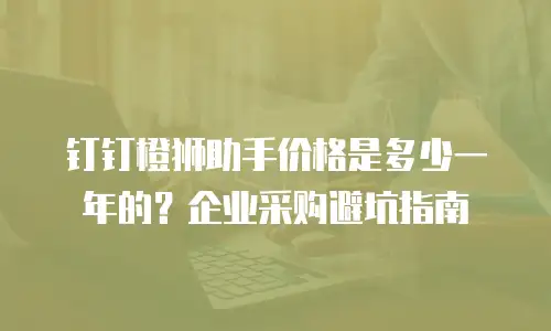 钉钉橙狮助手价格是多少一年的？企业采购避坑指南