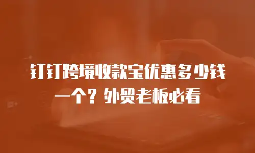 钉钉跨境收款宝优惠多少钱一个？外贸老板必看