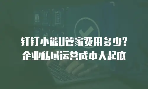 钉钉小熊U管家费用多少？企业私域运营成本大起底