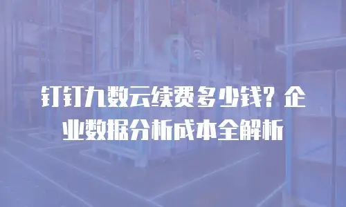 钉钉九数云续费多少钱？企业数据分析成本全解析
