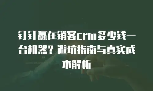 钉钉赢在销客crm多少钱一台机器？避坑指南与真实成本解析