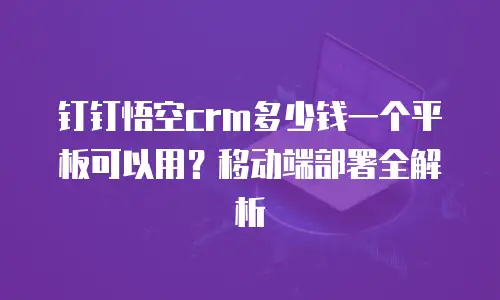 钉钉悟空crm多少钱一个平板可以用？移动端部署全解析
