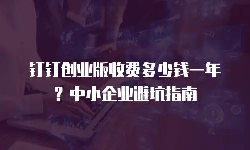 钉钉创业版收费多少钱一年？中小企业避坑指南