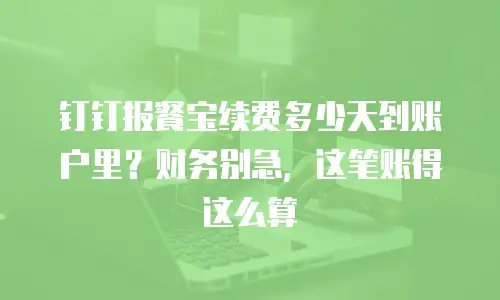 钉钉报餐宝续费多少天到账户里？财务别急，这笔账得这么算