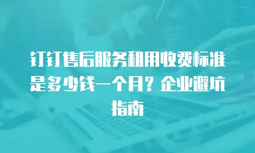 钉钉售后服务租用收费标准是多少钱一个月？企业避坑指南