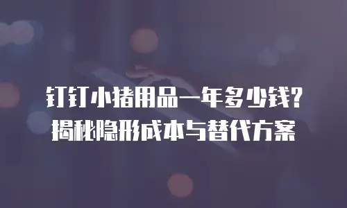 钉钉小猪用品一年多少钱？揭秘隐形成本与替代方案
