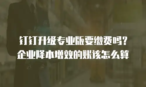 钉钉升级专业版要缴费吗？企业降本增效的账该怎么算