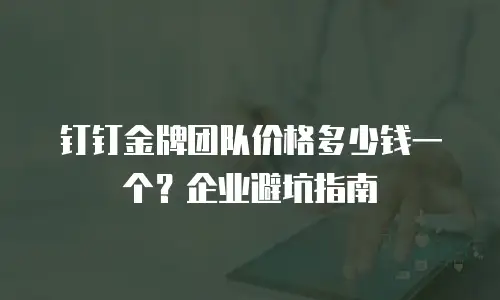 钉钉金牌团队价格多少钱一个？企业避坑指南