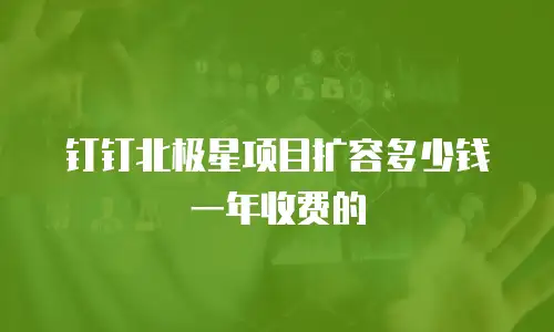 钉钉北极星项目扩容多少钱一年收费的