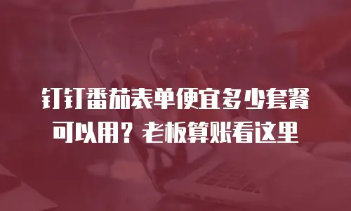 钉钉番茄表单便宜多少套餐可以用？老板算账看这里