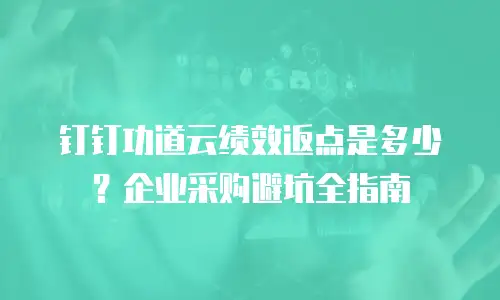 钉钉功道云绩效返点是多少？企业采购避坑全指南